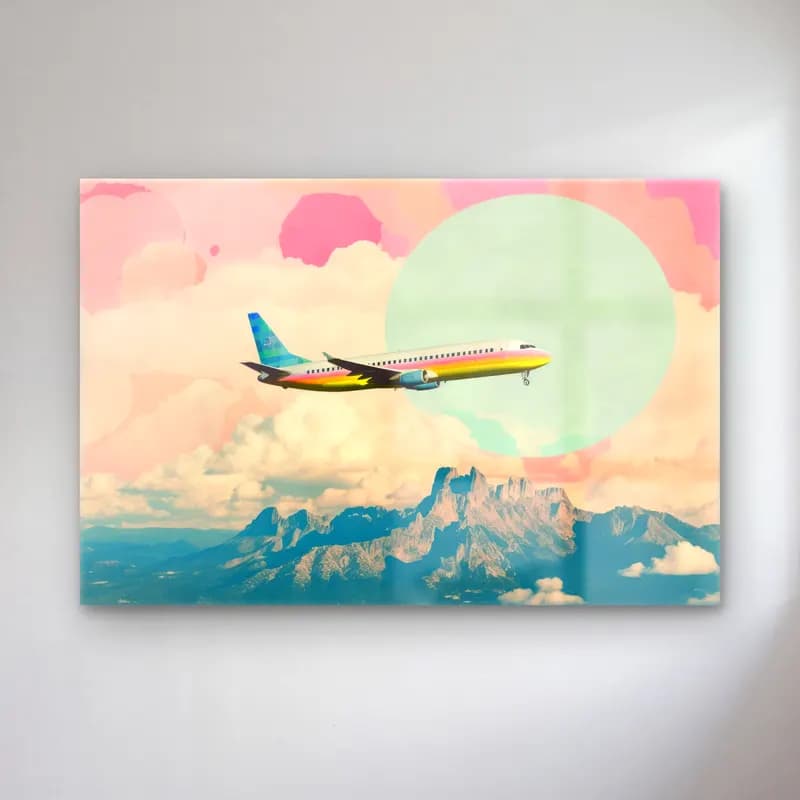 Pastel Uçak cam tablo — Pastel Uçak — pastel uçak