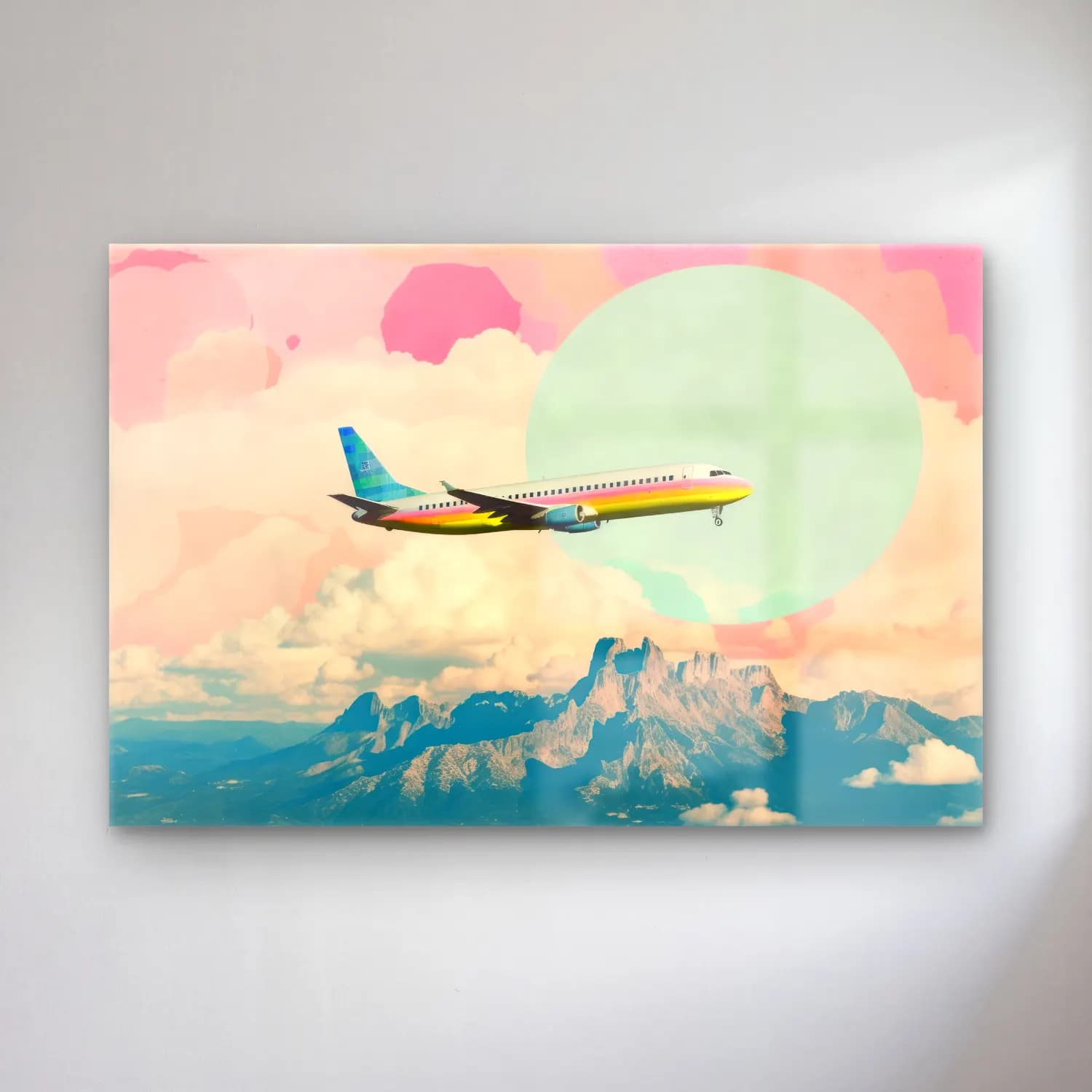 Pastel Uçak cam tablo — Pastel Uçak — pastel uçak