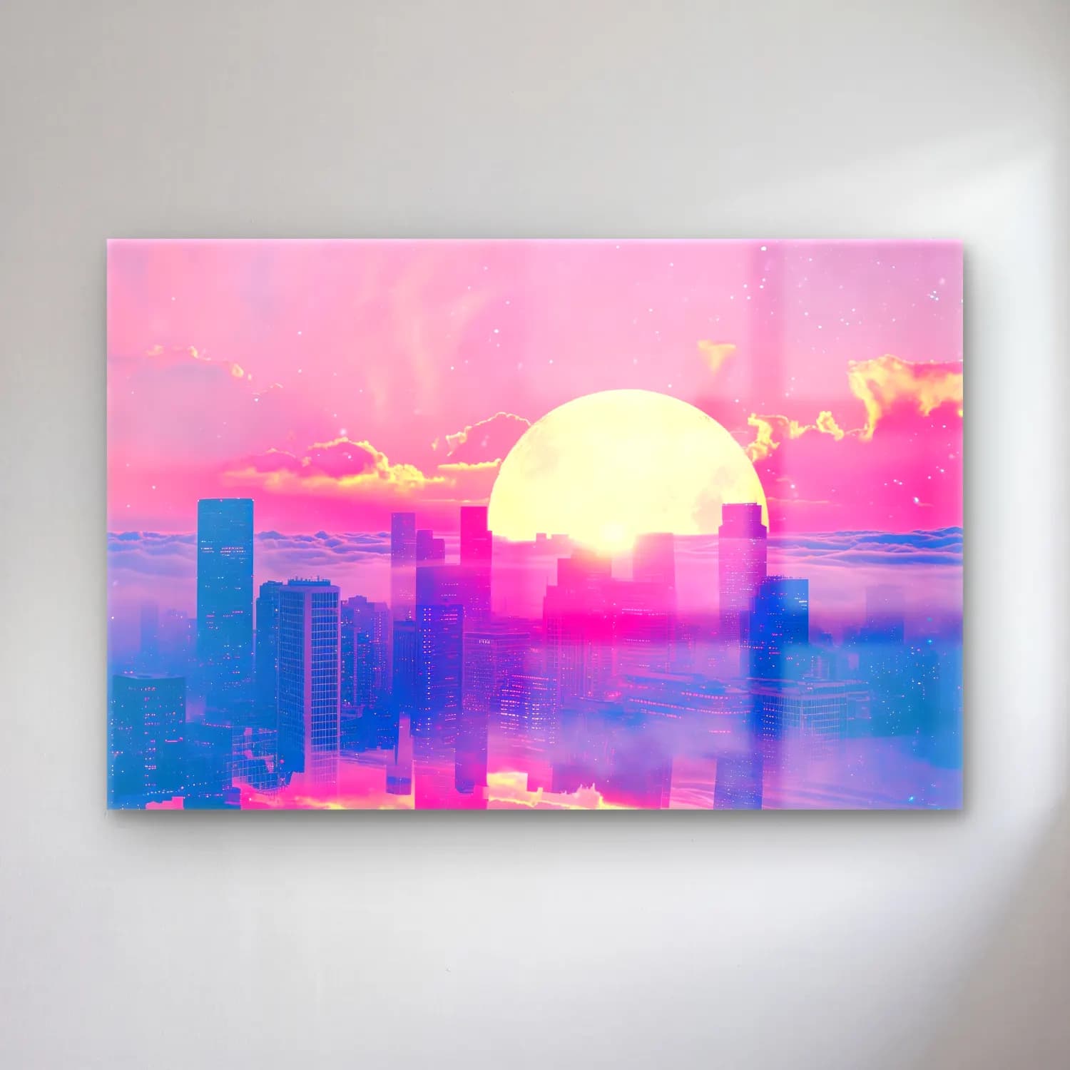 Pastel Gece Şehir cam tablo — Pastel Gece Şehir — pastel gece şehir