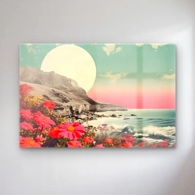 Pastel Dalgalı Sahil cam tablo — Pastel Dalgalı Sahil — pastel dalgalı sahil