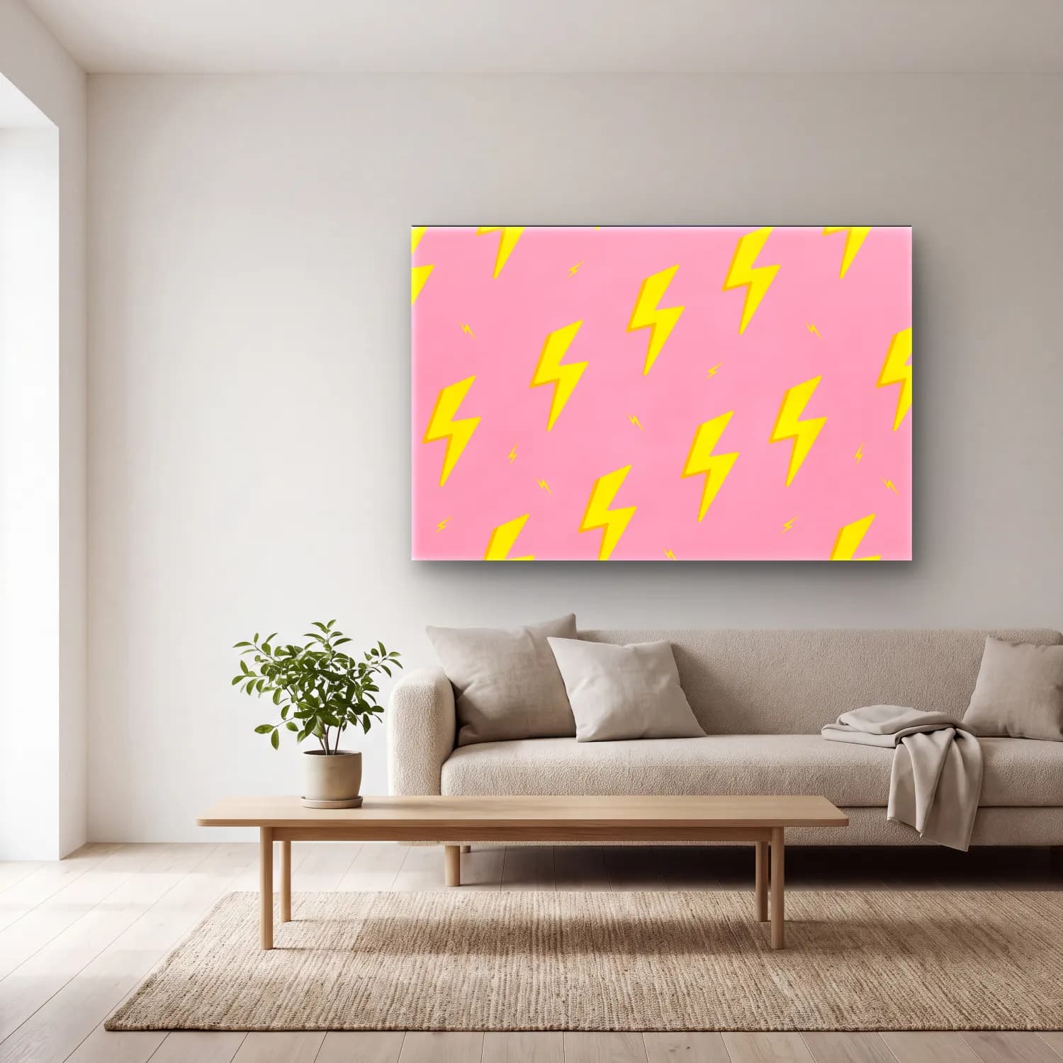 Pastel Çiçek Deseni No. 44 cam tablo — açık renk salonda