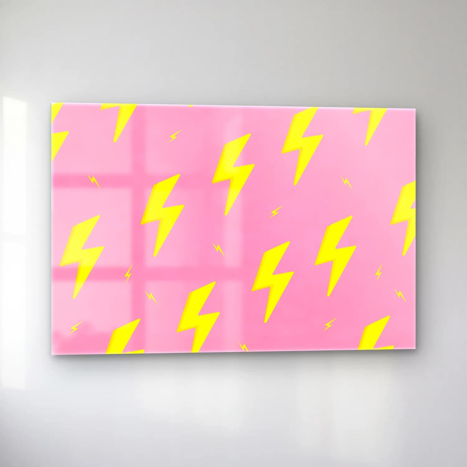 Pastel Çiçek Deseni No. 44 cam tablo — sol açıdan görünüm