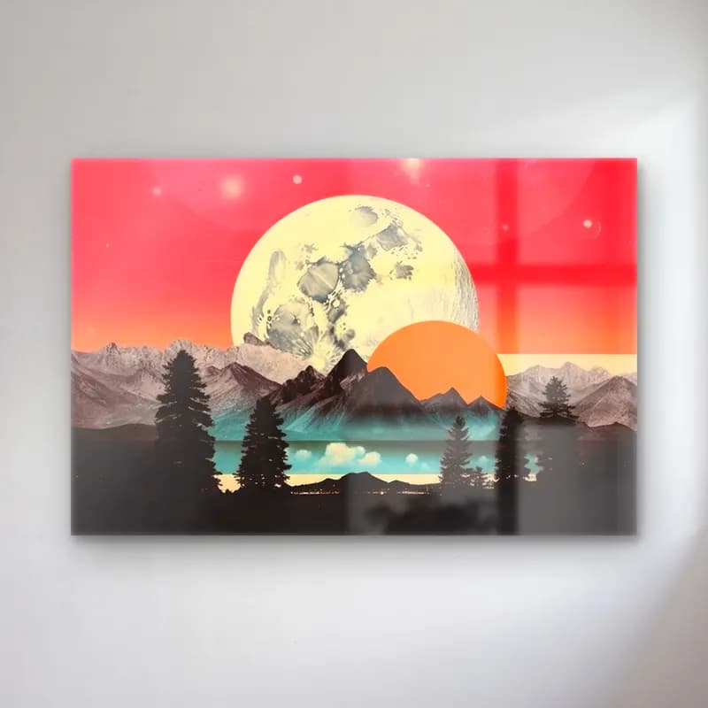 Pastel Ay ve Gece No. 8 cam tablo — Pastel Ay ve Gece No. 8 — pastel ay ve gece