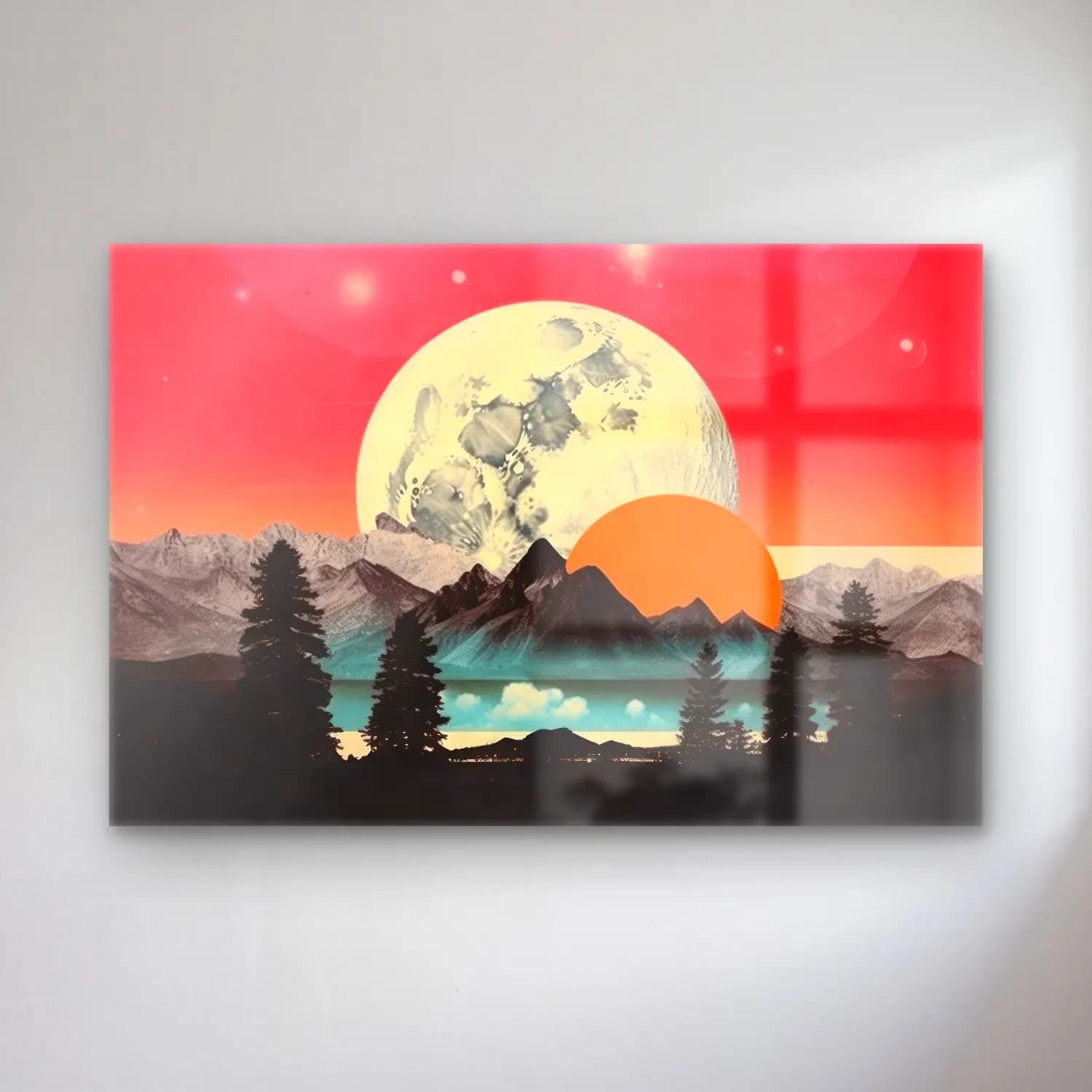 Pastel Ay ve Gece No. 8 cam tablo — Pastel Ay ve Gece No. 8 — pastel ay ve gece