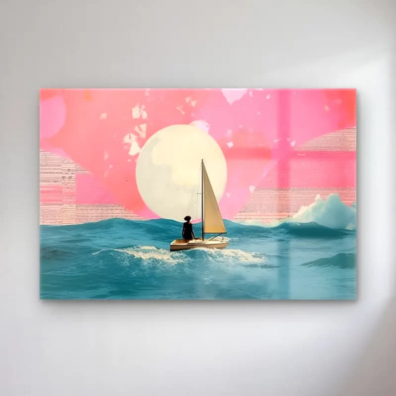 Pastel Yelken Yarışı cam tablo — Pastel Yelken Yarışı — pastel yelken yarışı