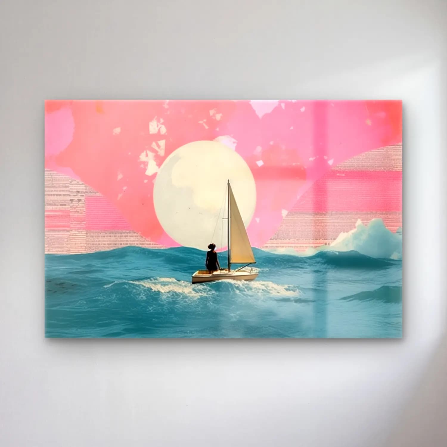 Pastel Yelken Yarışı cam tablo — Pastel Yelken Yarışı — pastel yelken yarışı