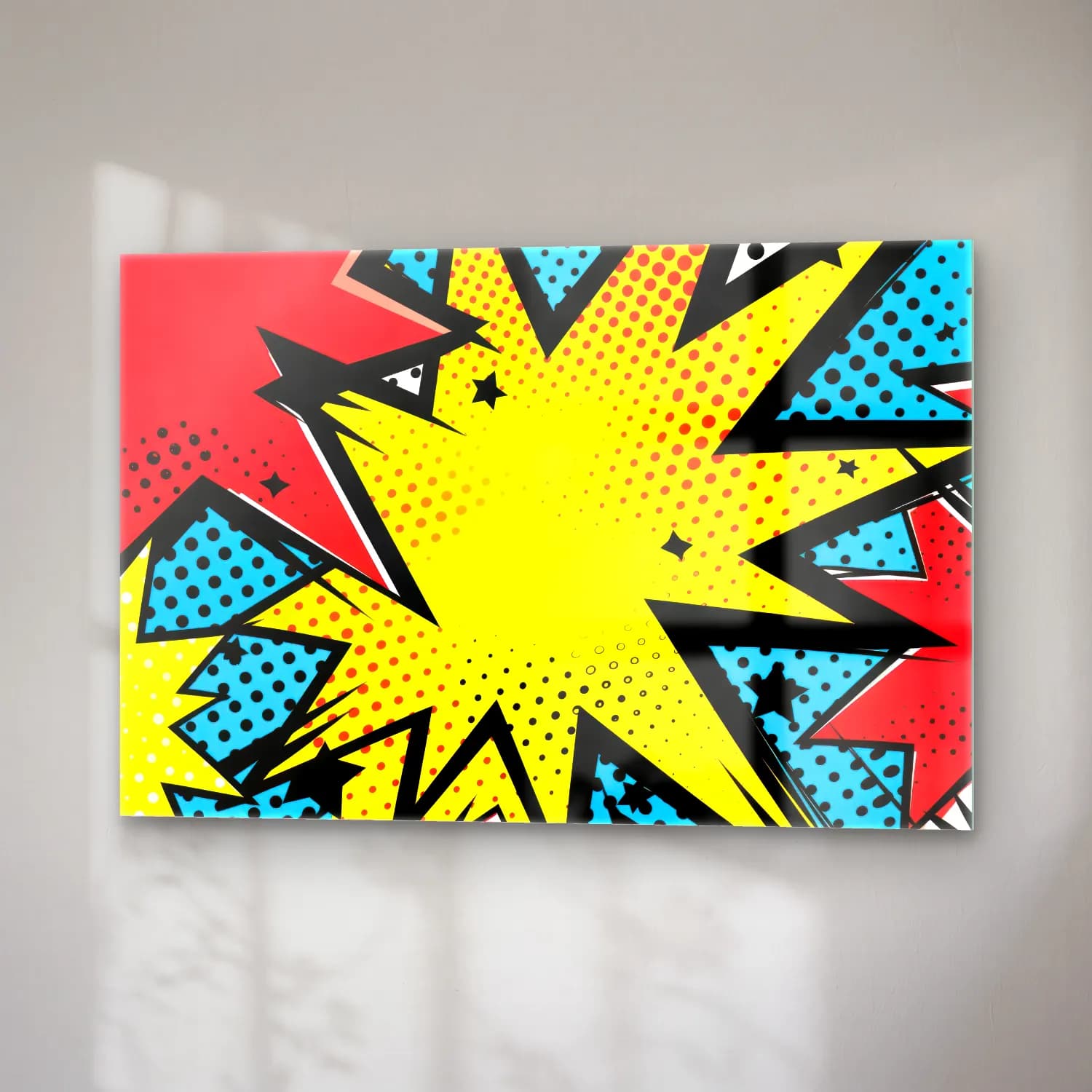 Pop Art Soyut Formlar cam tablo — sağ açıdan görünüm