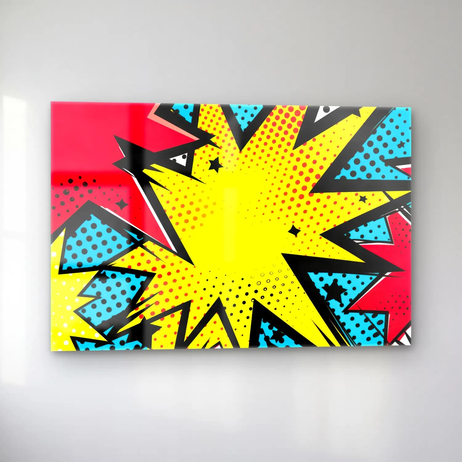Pop Art Soyut Formlar cam tablo — sol açıdan görünüm