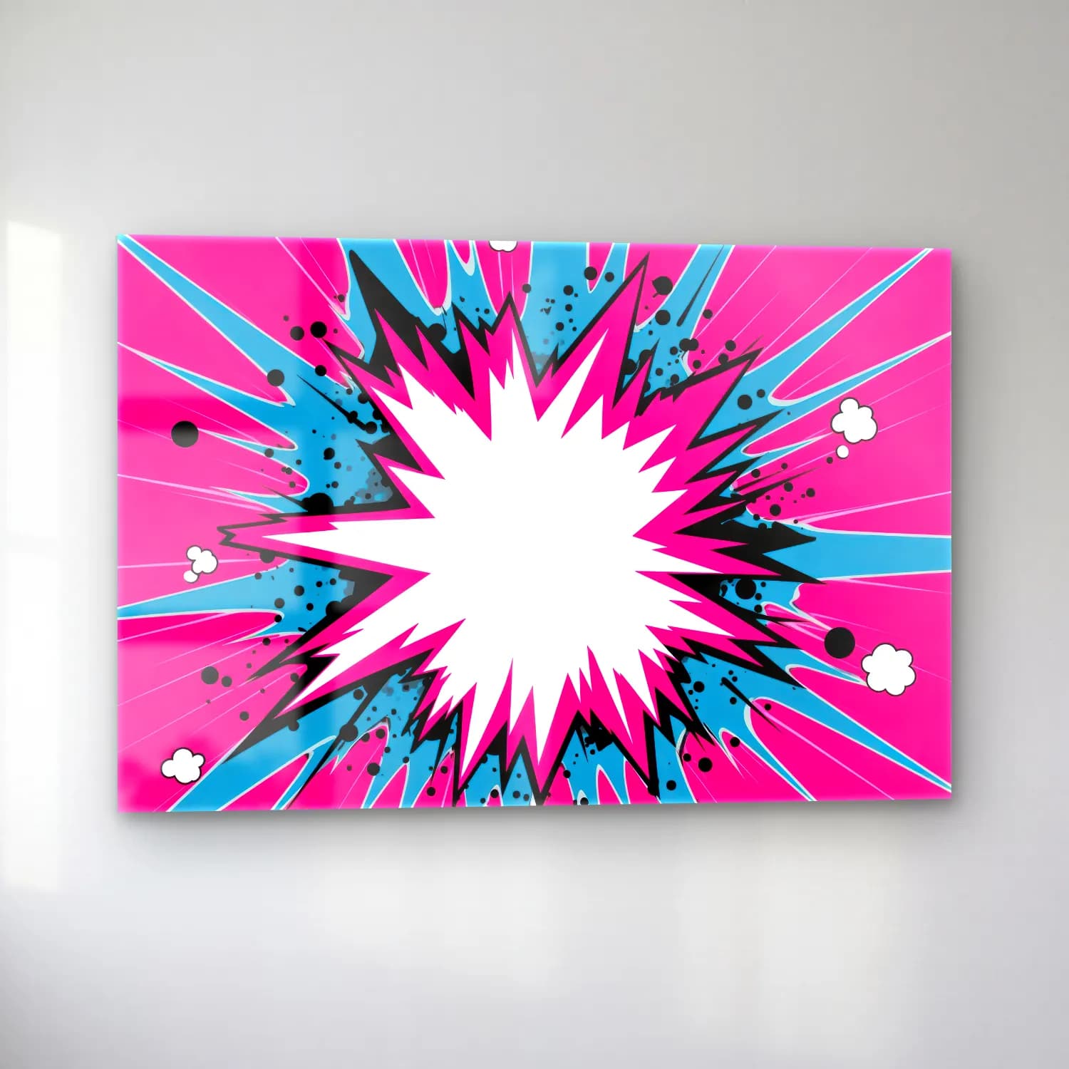 Pop Art Soyut Formlar – Pembe Tonlar cam tablo — sol açıdan görünüm