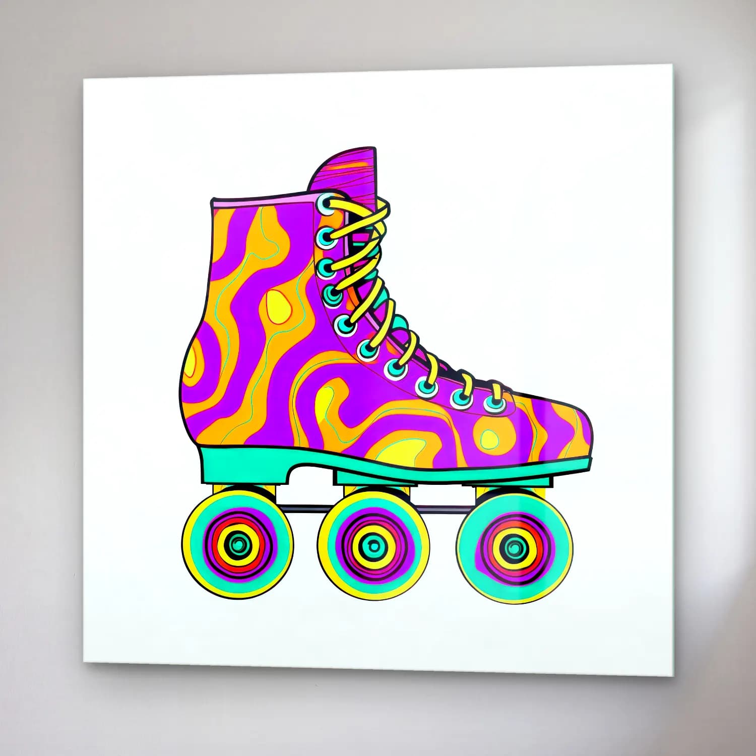 Retro Dondurma – Pembe Tonlar cam tablo — sağ açıdan görünüm
