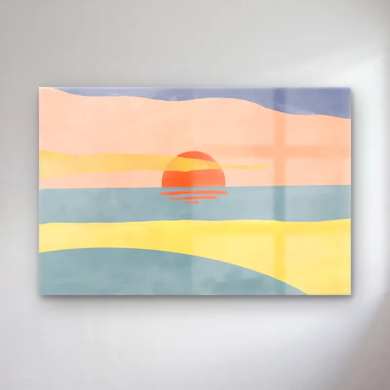 Pastel Sakin Deniz Ufku cam tablo — Pastel Sakin Deniz Ufku — pastel sakin deniz ufku