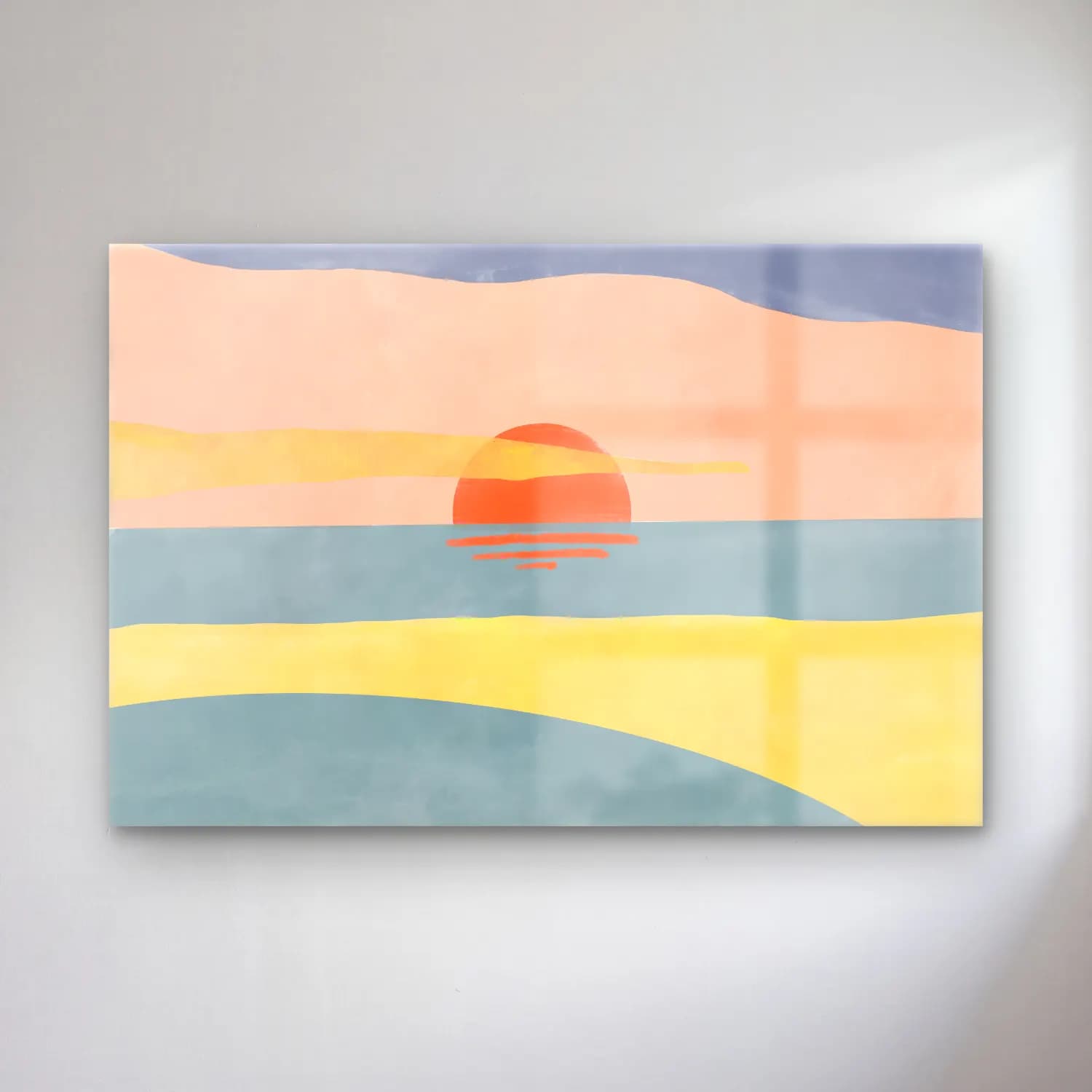 Pastel Sakin Deniz Ufku cam tablo — Pastel Sakin Deniz Ufku — pastel sakin deniz ufku