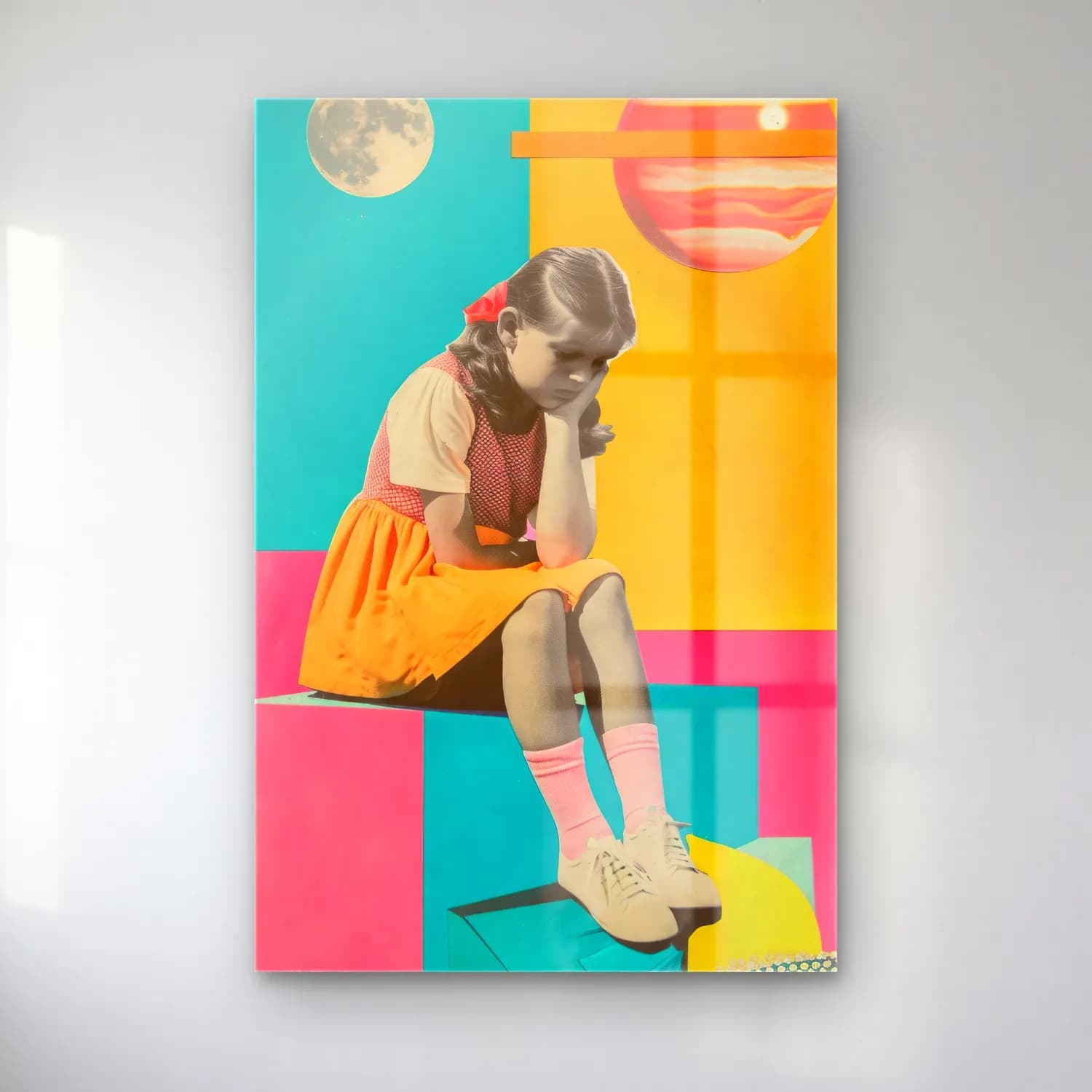 Pop Art Kız Çocuğu Portresi No. 4 cam tablo — Pop Art Kız Çocuğu Portresi No. 4 — pop art kız çocuğu portresi