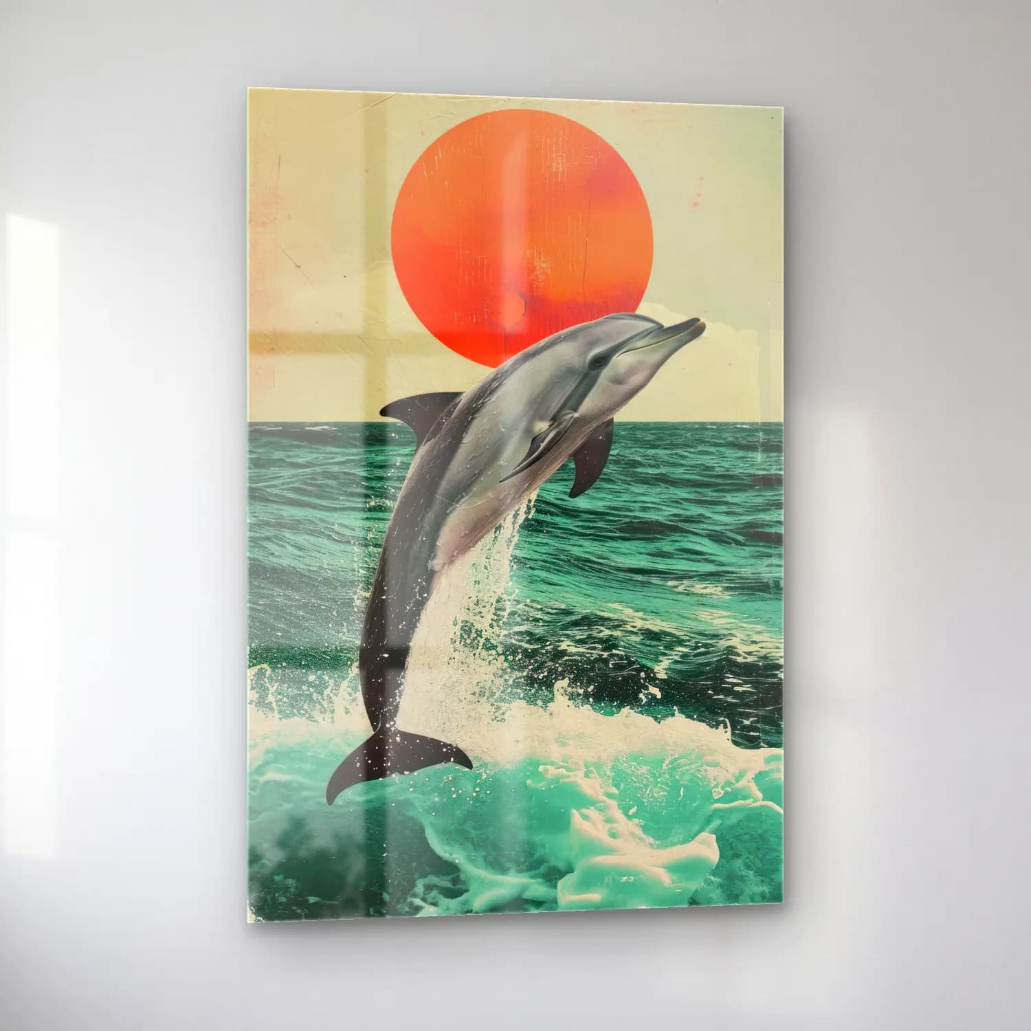 Vintage Poster Balina cam tablo — sol açıdan görünüm