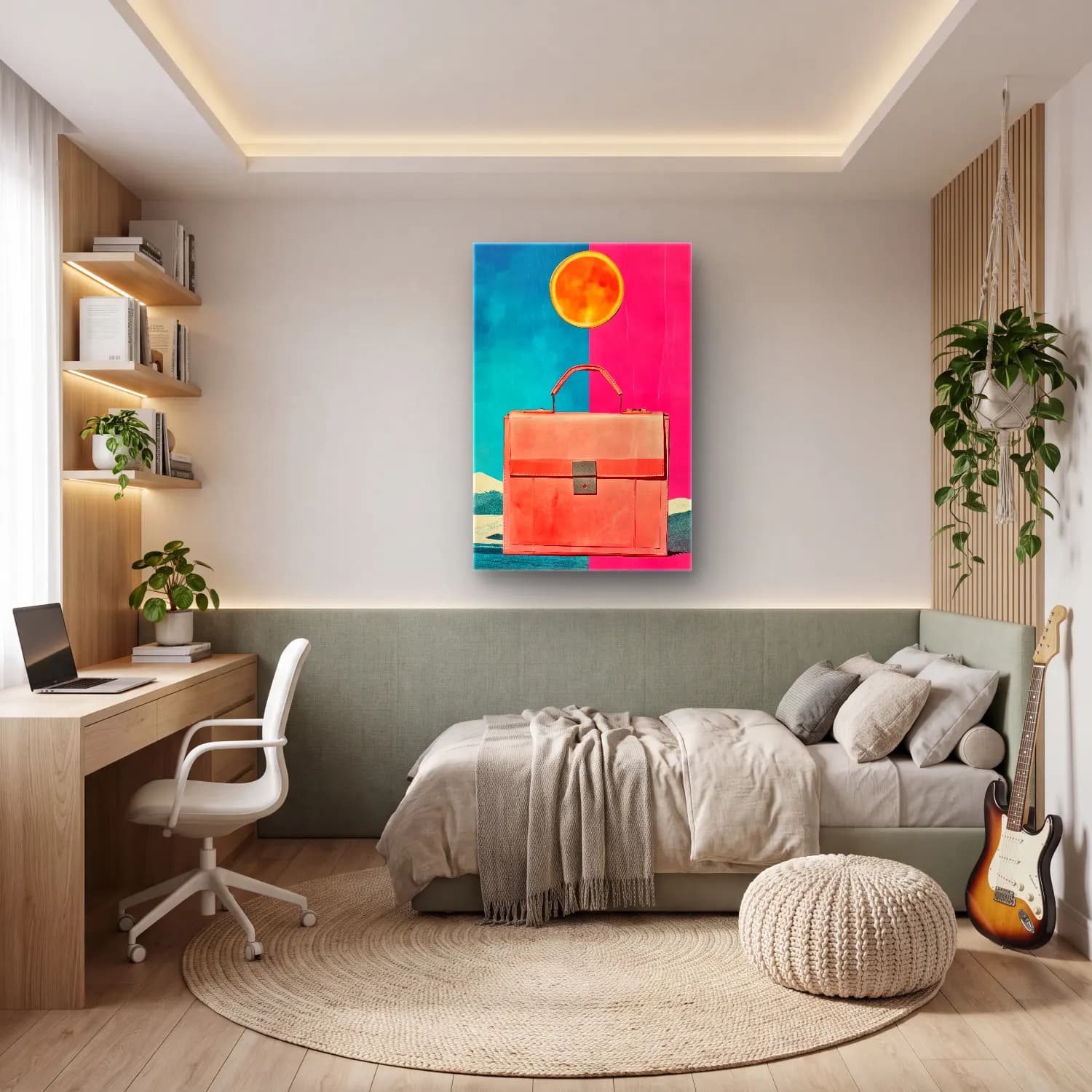 Pastel Topuklu Ayakkabı ve Çanta No. 5 cam tablo — genç odasında