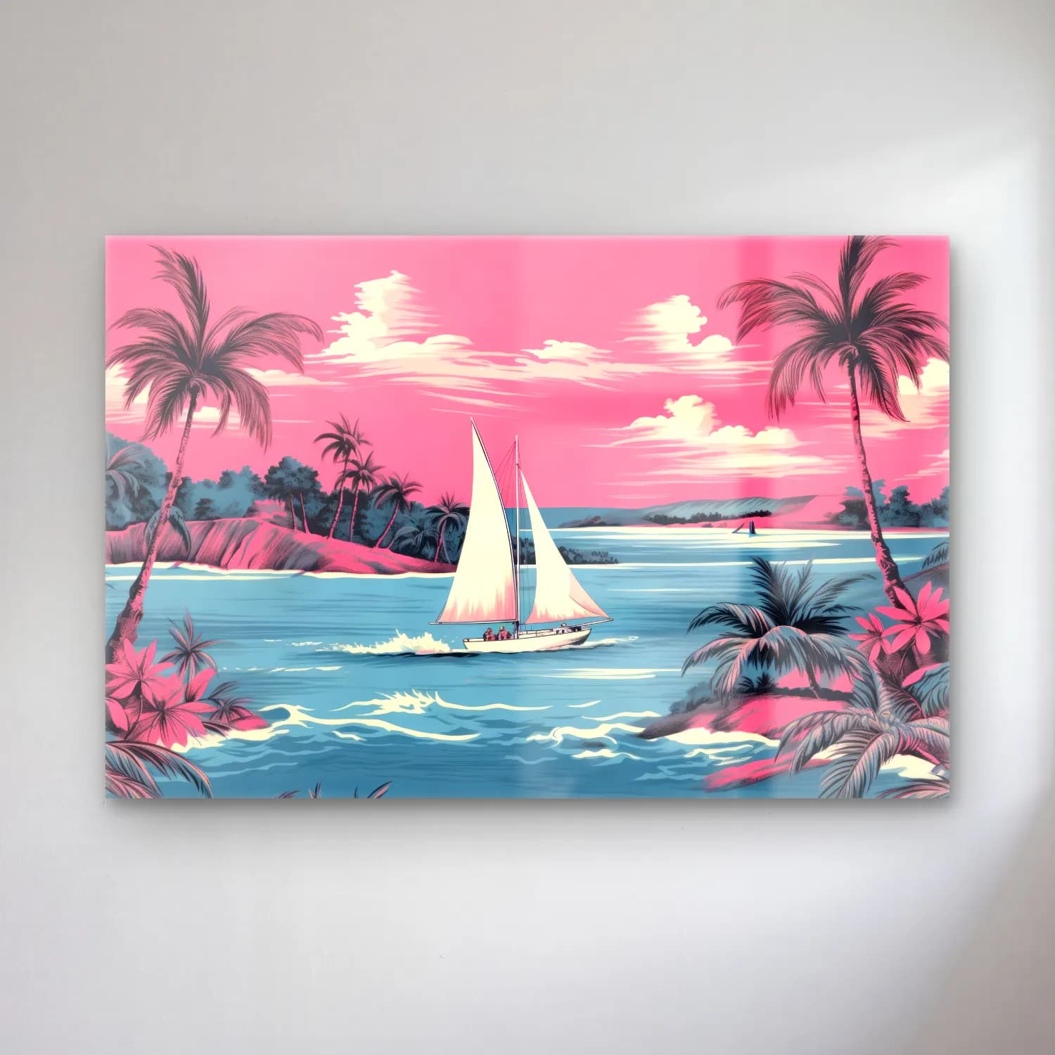 Vintage Yelken Yarışı – Pembe Tonlar cam tablo — Vintage Yelken Yarışı – Pembe Tonlar — vintage yelken yarışı