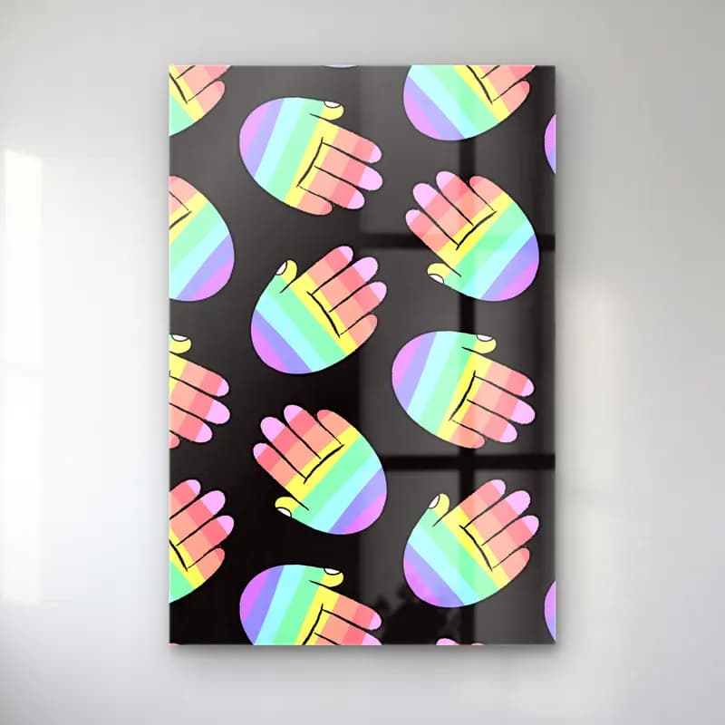 Pastel Eller – Siyah Beyaz Tonlar cam tablo — Pastel Eller – Siyah Beyaz Tonlar — pastel eller