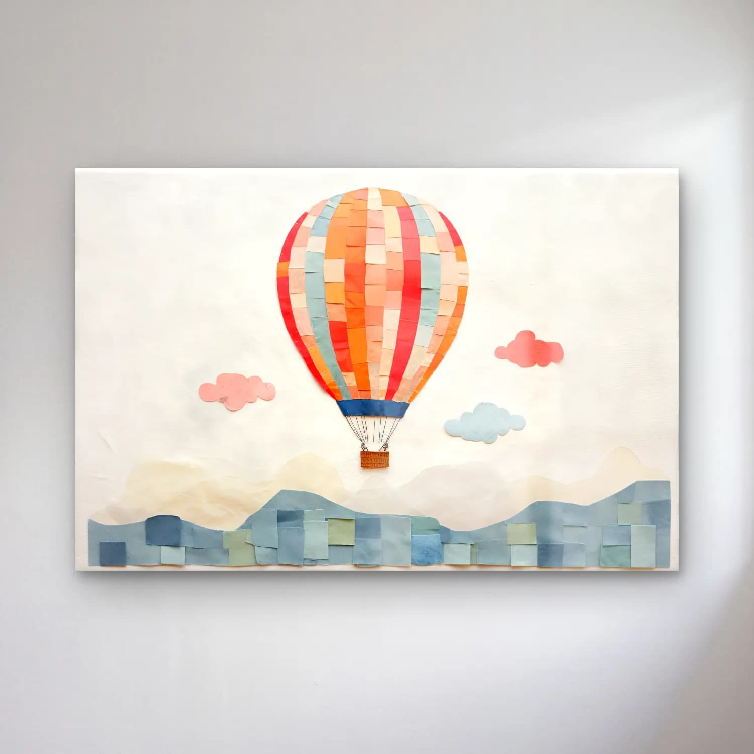Pastel Sıcak Hava Balonu – Turuncu Tonlar cam tablo — Pastel Sıcak Hava Balonu – Turuncu Tonlar — pastel sıcak hava balonu