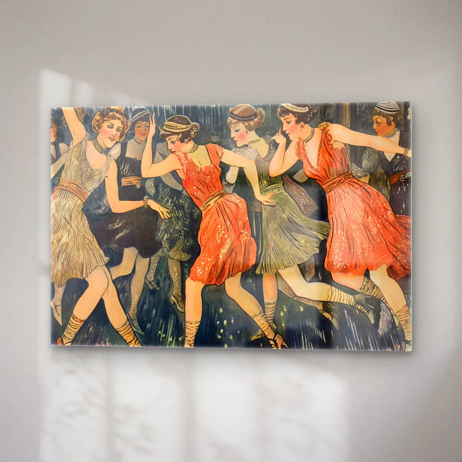 Vintage Dansçılar cam tablo — sağ açıdan görünüm