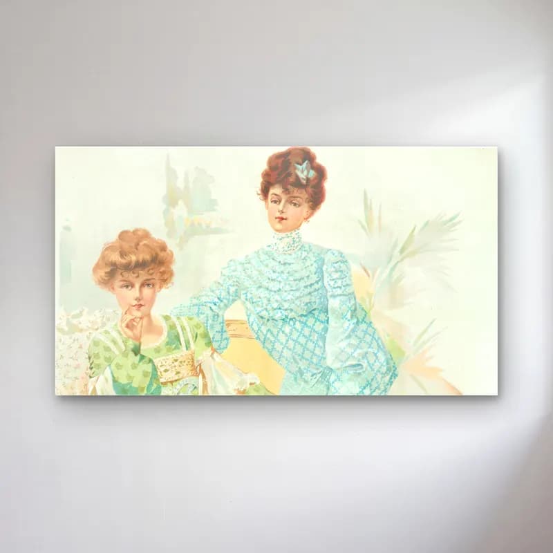 H. B. Claflin – Drap de trois cam tablo — H. B. Claflin – Drap de trois — vintage elbiseli kadın
