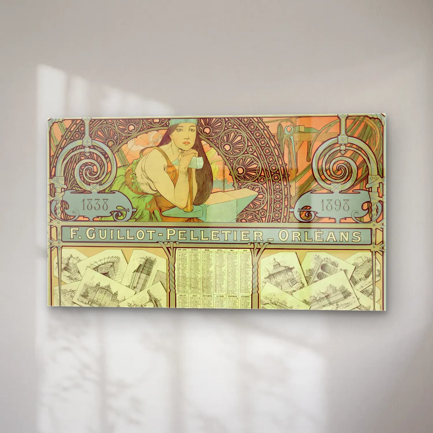 Alphonse Mucha – F. Guillot Pelletier-Orleans 1838– cam tablo — sağ açıdan görünüm