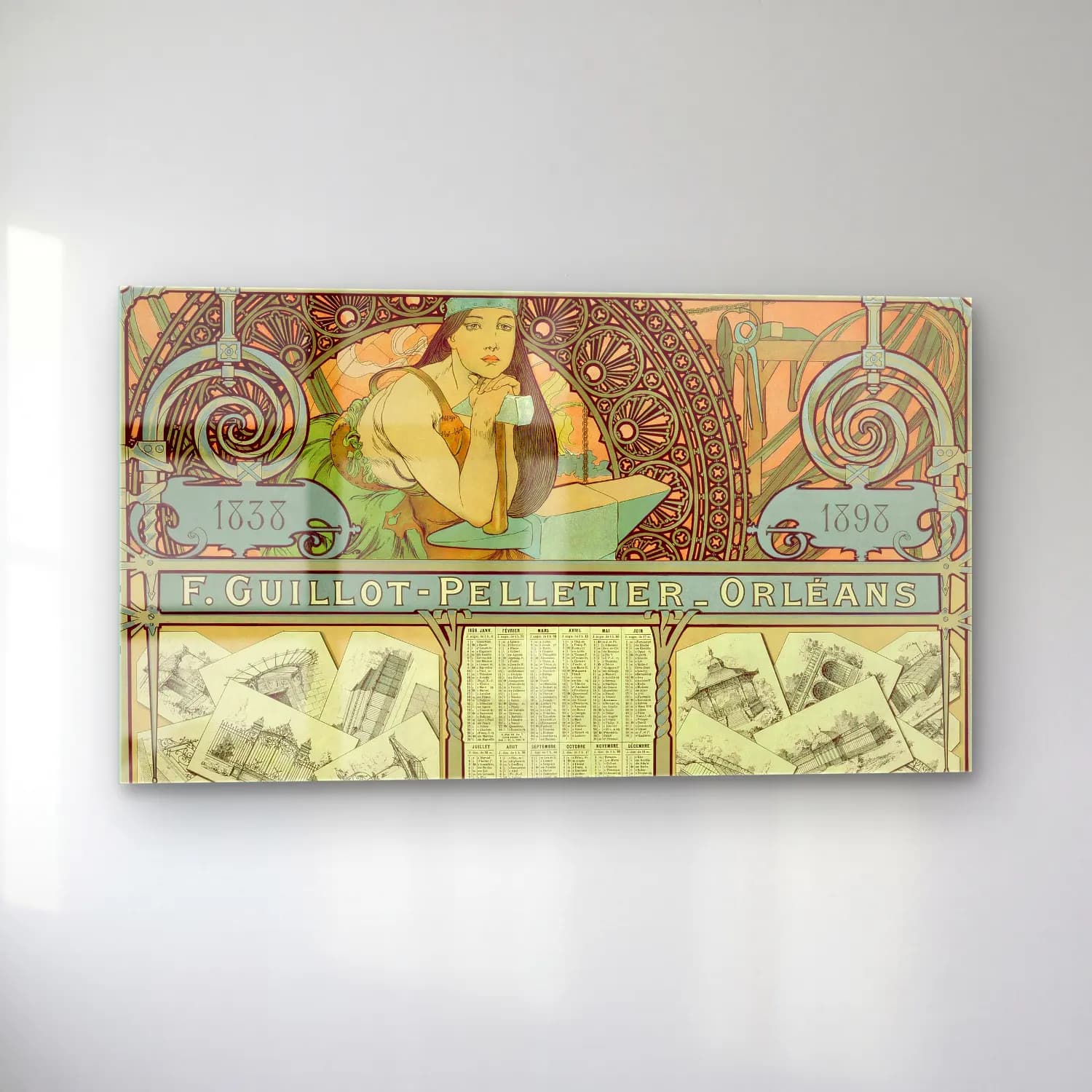 Alphonse Mucha – F. Guillot Pelletier-Orleans 1838– cam tablo — sol açıdan görünüm