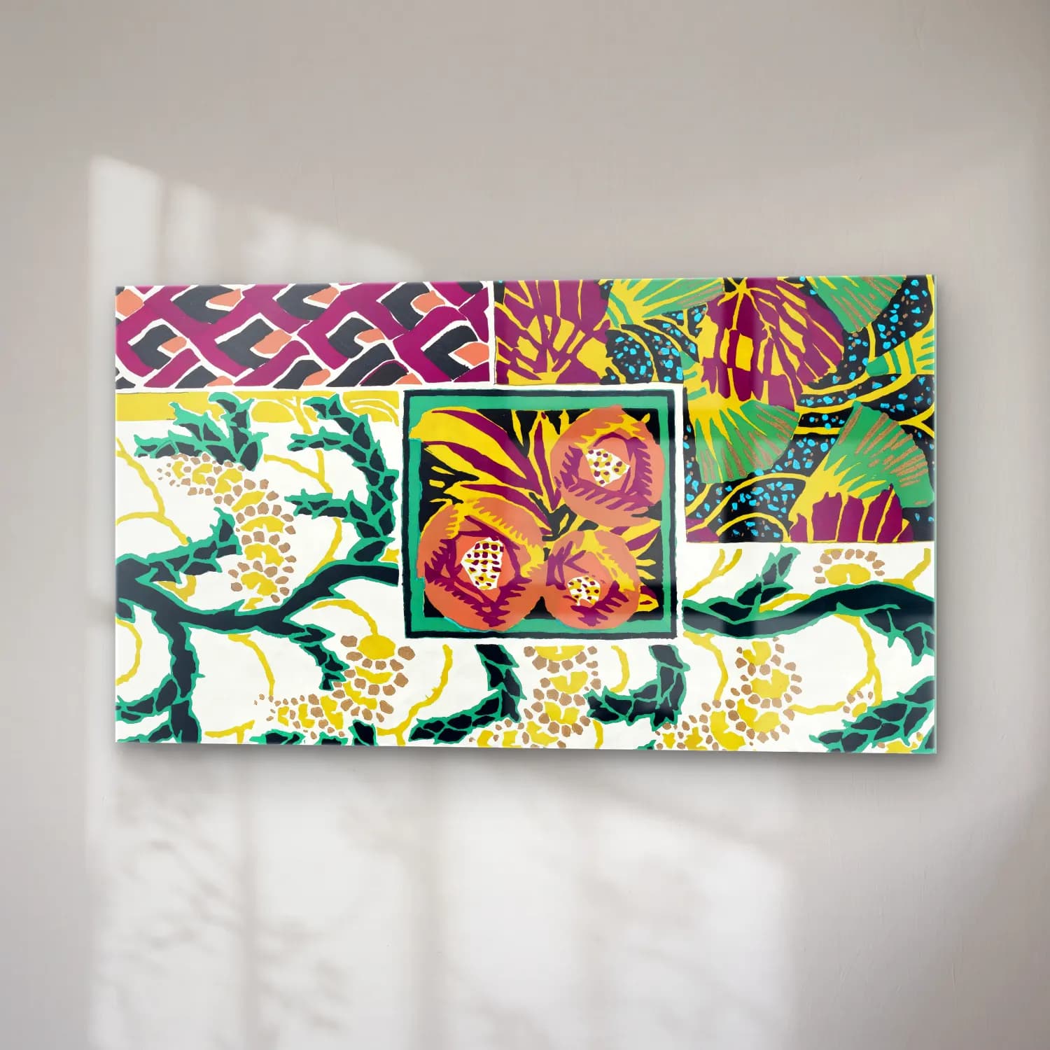 E.A. Séguy – Vintage flower patterns, elegant Art Nouveau pochoir… cam tablo — sağ açıdan görünüm