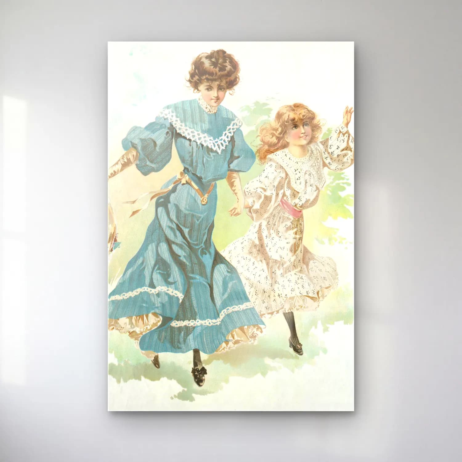 H. B. Claflin – Oxford nonpareil – Mavi Tonlar cam tablo — H. B. Claflin – Oxford nonpareil – Mavi Tonlar — vintage elbiseli kadın