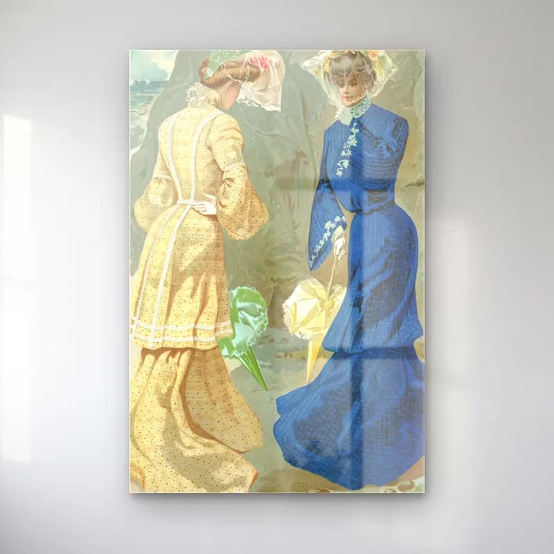 H. B. Claflin – Voile sextette – Mavi Tonlar cam tablo — H. B. Claflin – Voile sextette – Mavi Tonlar — vintage elbiseli kadın