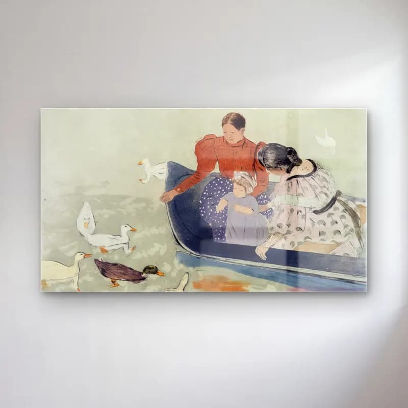 Mary Cassatt – Feeding the Ducks cam tablo — Mary Cassatt – Feeding the Ducks — vintage ördekler