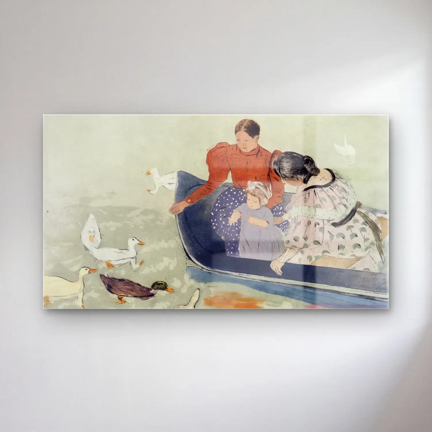 Mary Cassatt – Feeding the Ducks cam tablo — Mary Cassatt – Feeding the Ducks — vintage ördekler