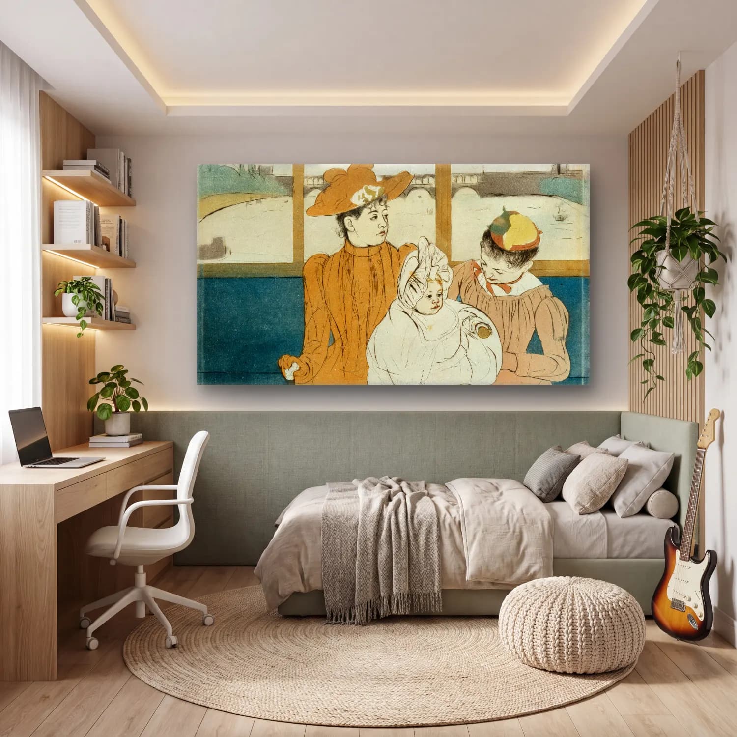 Mary Cassatt – In the Omnibus cam tablo — genç odasında
