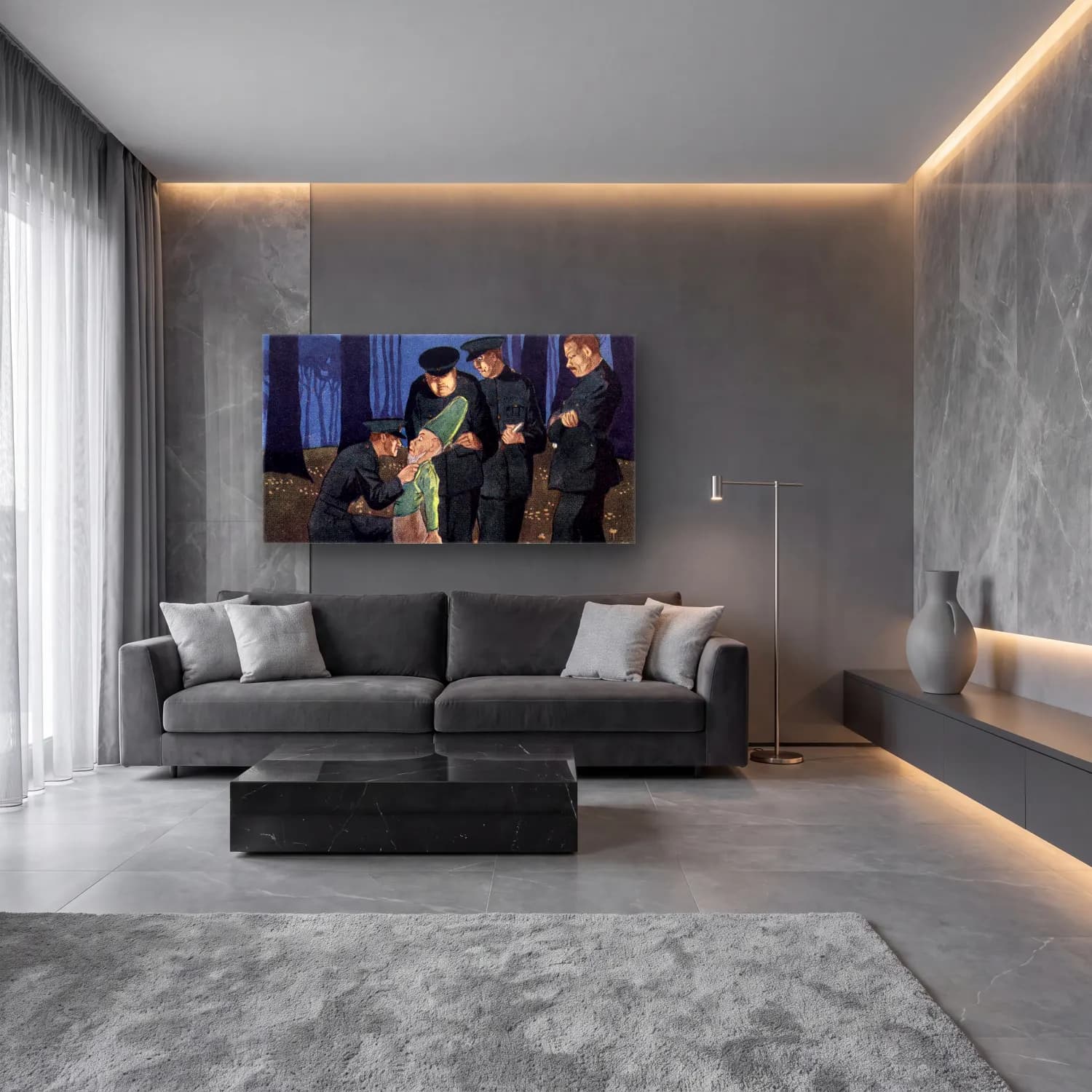 Thomas Mackenzie – Tell me where the money is cam tablo — lüks salon duvarında