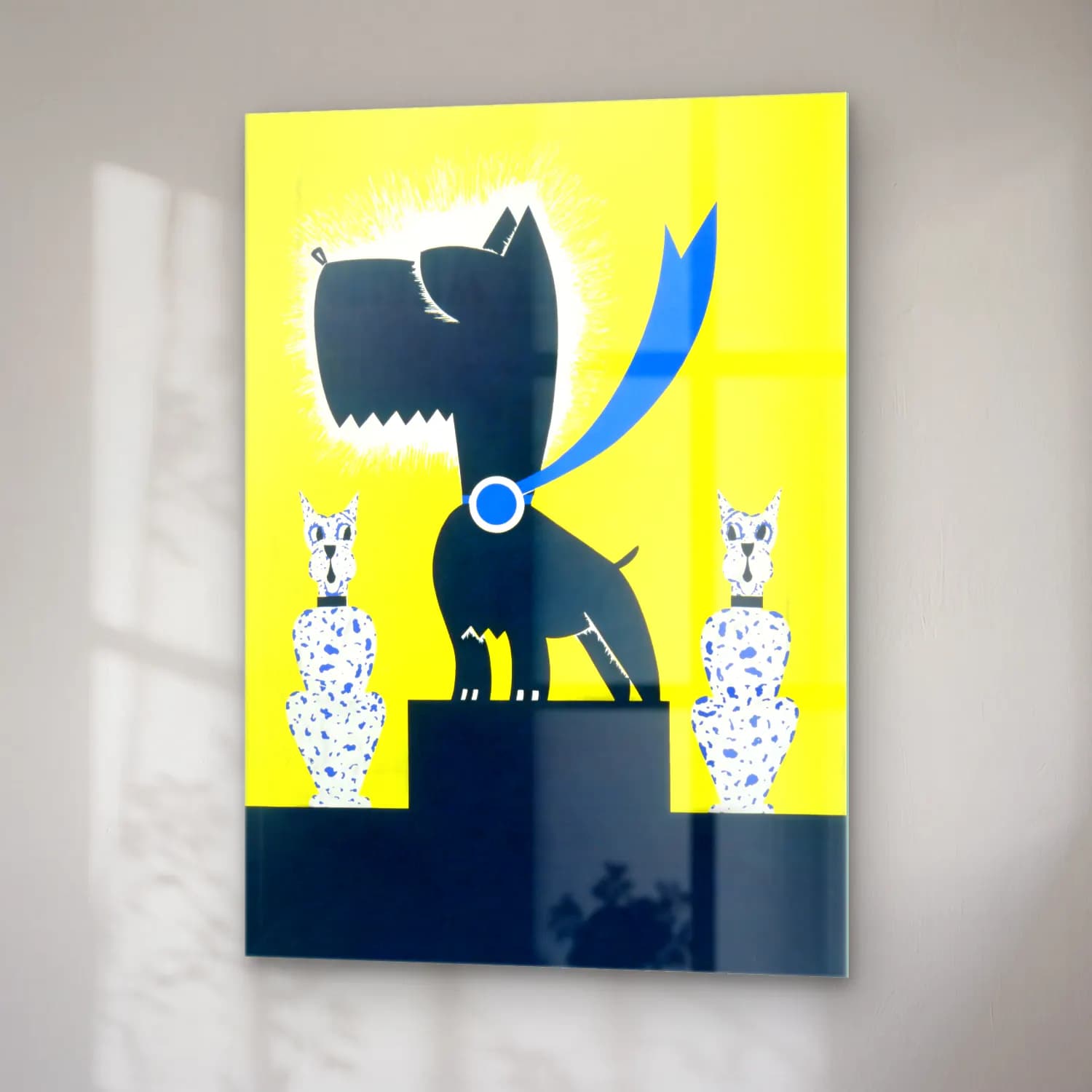 Vintage Poster Köpek cam tablo — sağ açıdan görünüm