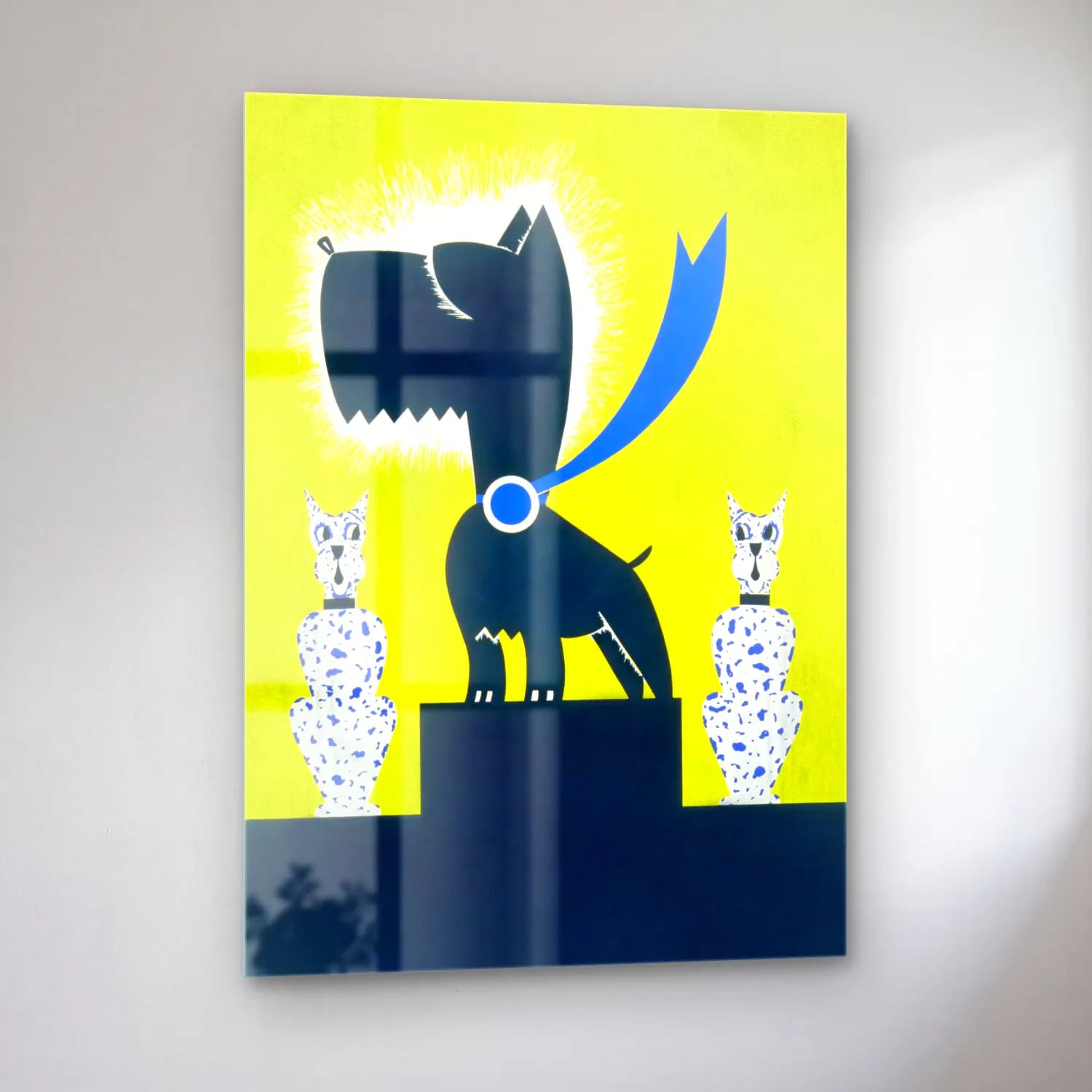 Vintage Poster Köpek cam tablo — sol açıdan görünüm