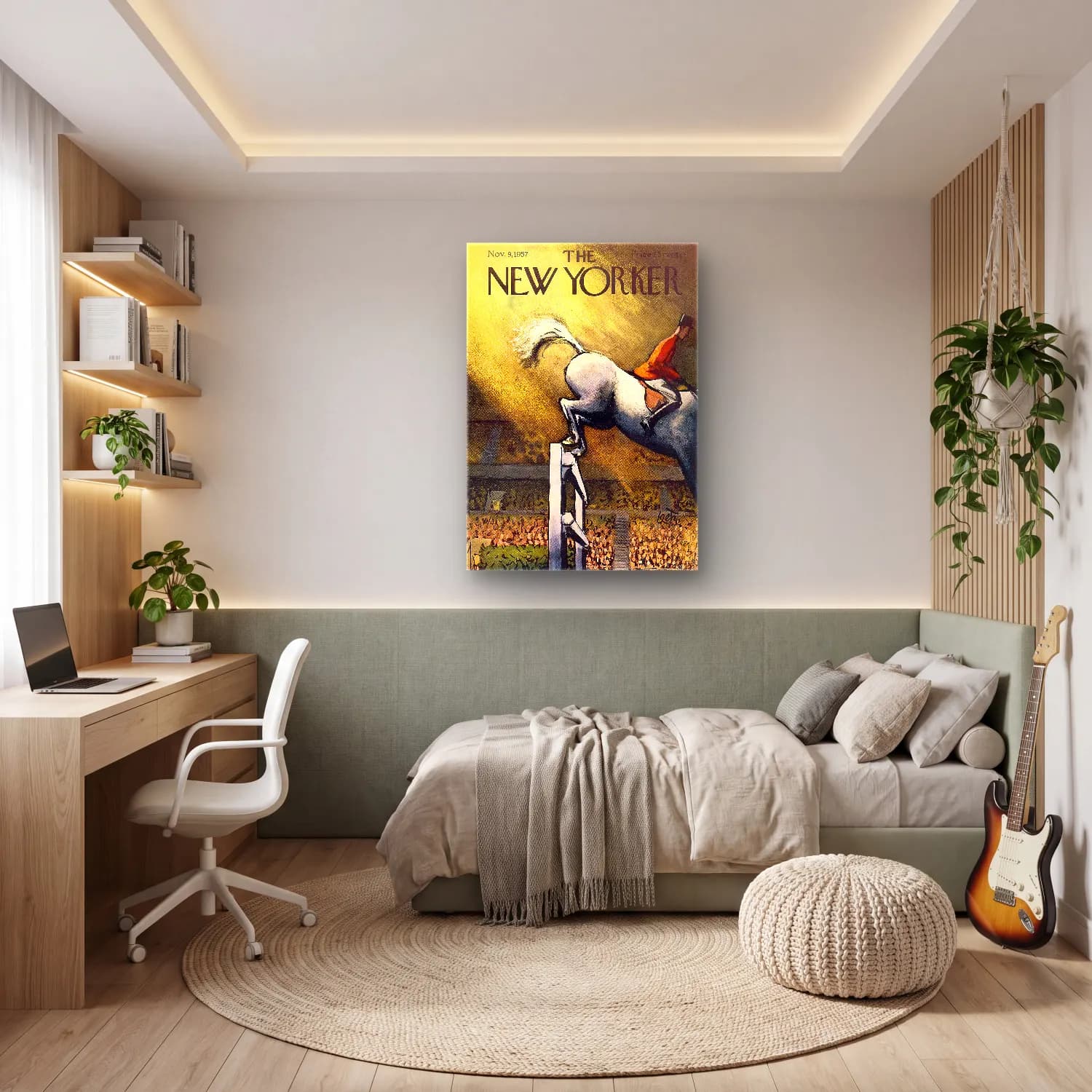 Vintage Poster Atlı No. 5 cam tablo — genç odasında