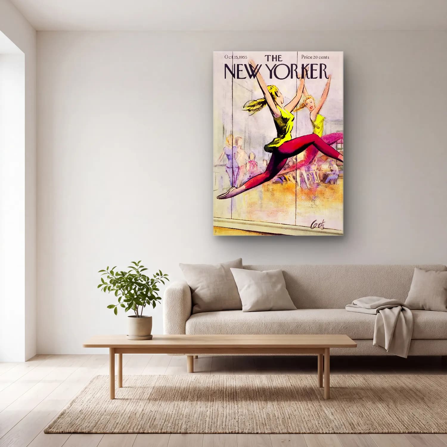 Vintage Poster Balerin cam tablo — açık renk salonda