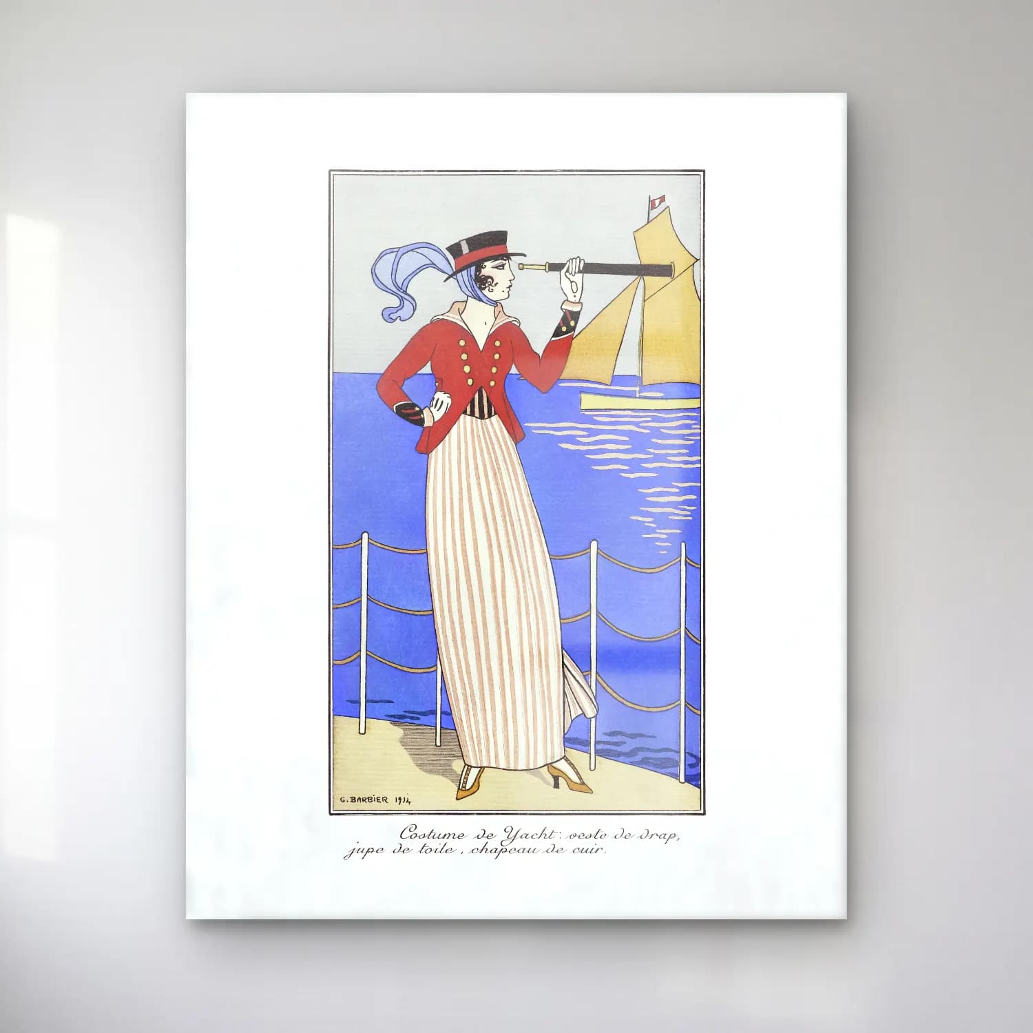 Vintage Elbiseli Kadın – Mavi Tonlar cam tablo — Vintage Elbiseli Kadın – Mavi Tonlar — vintage elbiseli kadın