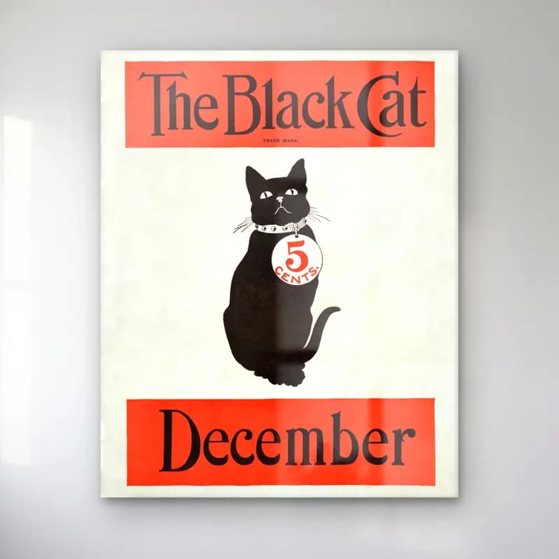 Vintage Poster Kedi – Siyah Beyaz Tonlar cam tablo — Vintage Poster Kedi – Siyah Beyaz Tonlar — vintage poster kedi