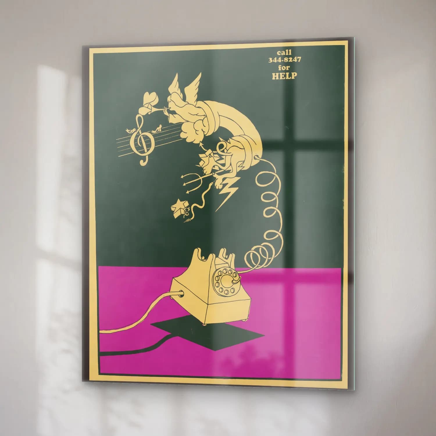 Vintage Poster Melek cam tablo — sağ açıdan görünüm