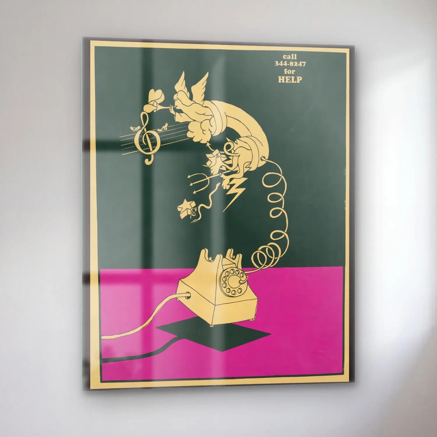 Vintage Poster Melek cam tablo — sol açıdan görünüm