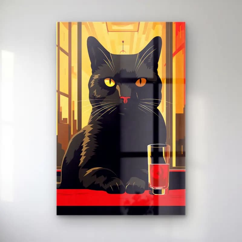 Vintage Poster Kedi No. 4 cam tablo — Vintage Poster Kedi No. 4 — vintage poster kedi