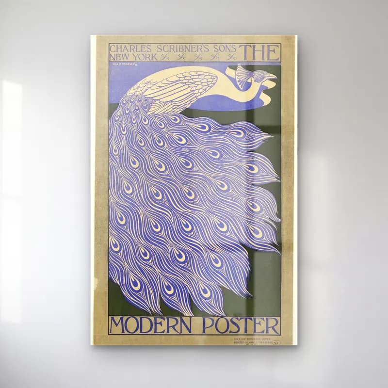Vintage Poster Tavus Kuşu cam tablo — Vintage Poster Tavus Kuşu — vintage poster tavus kuşu