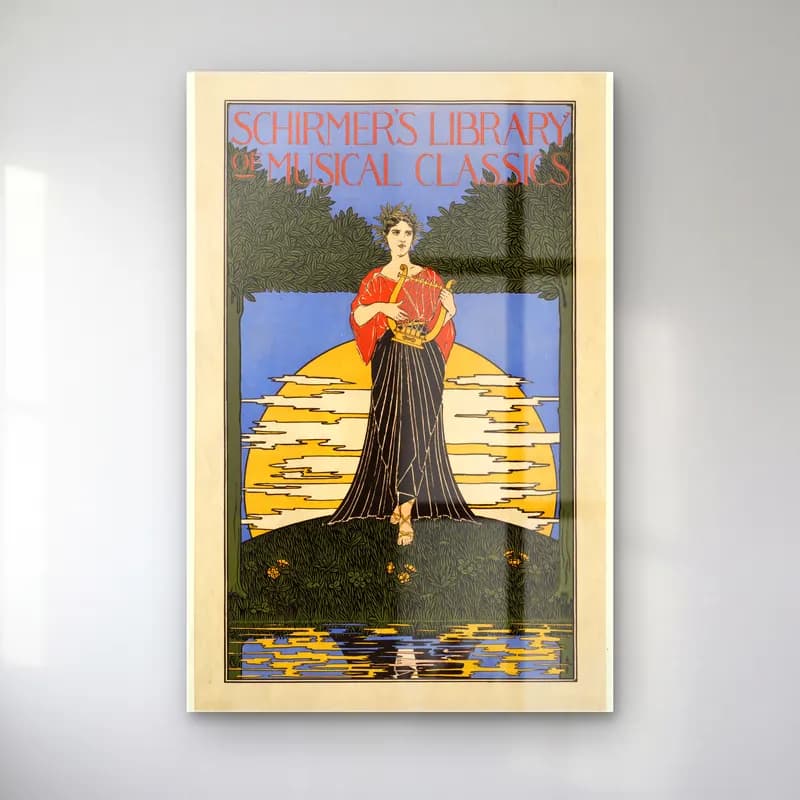 Vintage Poster Elbiseli Kadın – Turuncu Tonlar cam tablo — Vintage Poster Elbiseli Kadın – Turuncu Tonlar — vintage poster elbiseli kadın