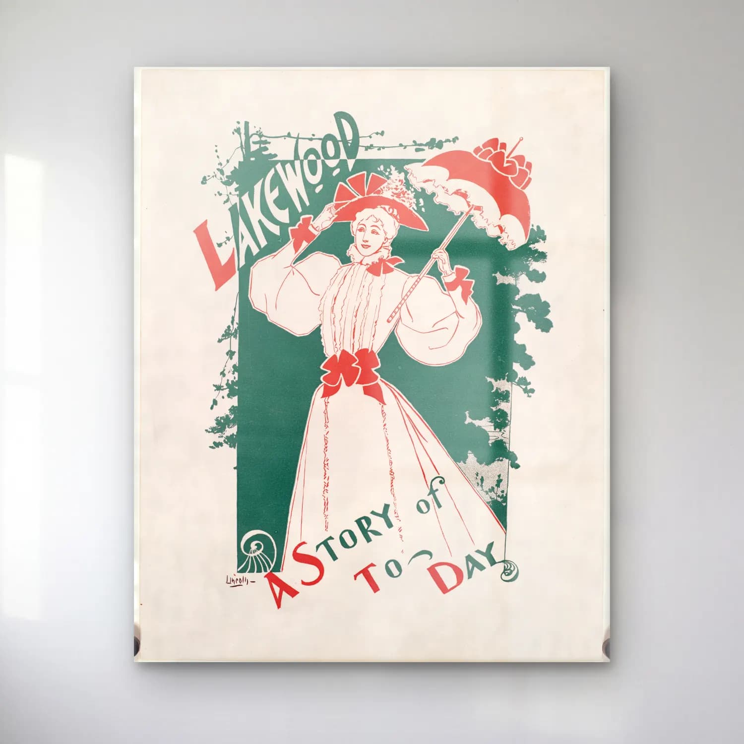 Vintage Poster Elbiseli Kadın No. 7 cam tablo — Vintage Poster Elbiseli Kadın No. 7 — vintage poster elbiseli kadın