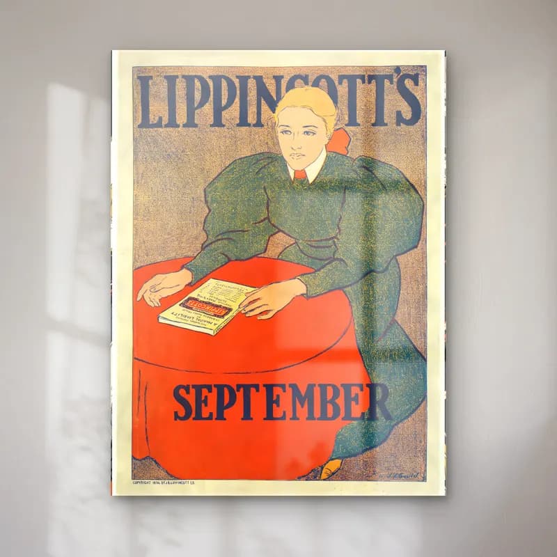 Vintage Poster Kitap Okuyan Kadın – Kırmızı Tonlar cam tablo — Vintage Poster Kitap Okuyan Kadın – Kırmızı Tonlar — vintage poster kitap okuyan kadın