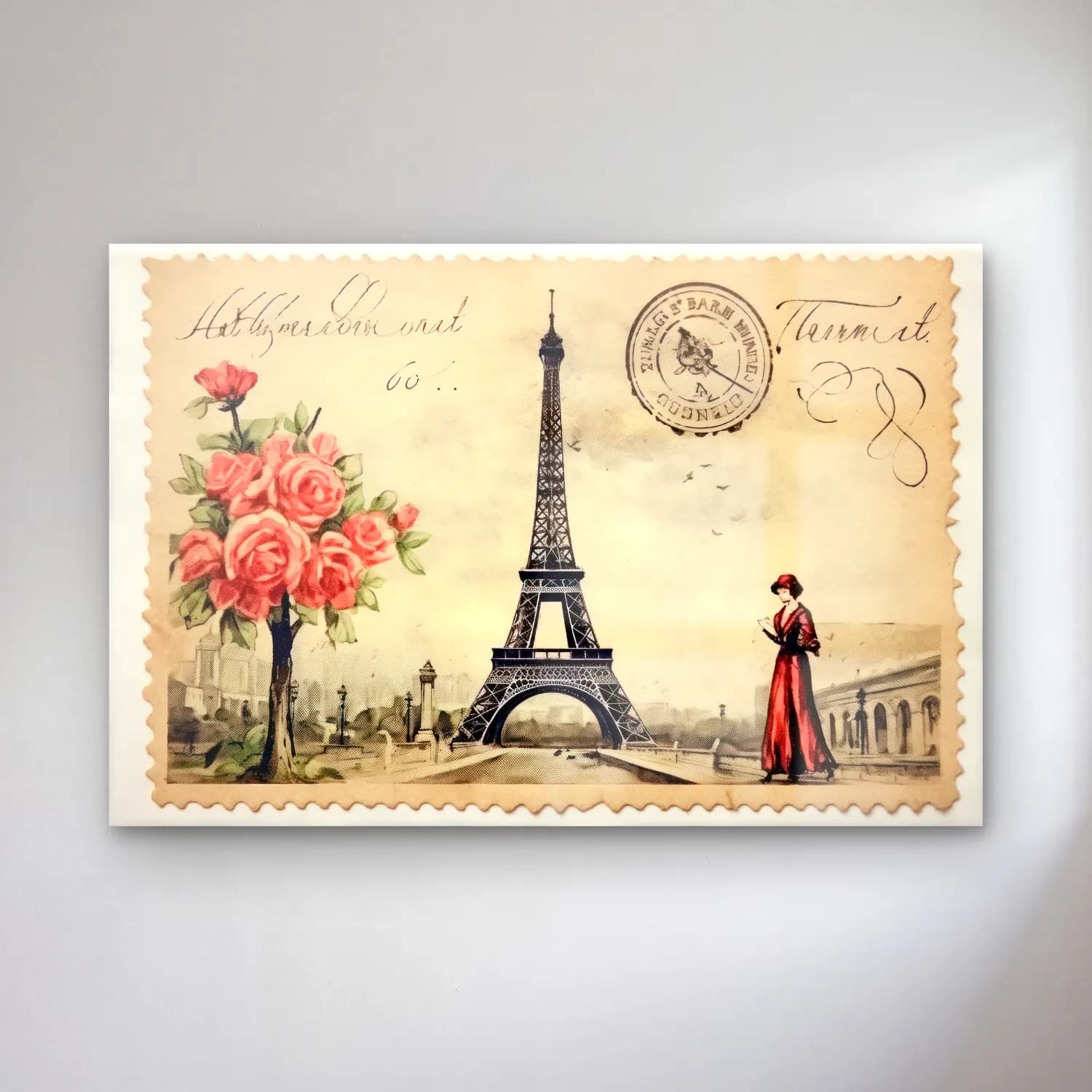 Vintage Paris ve Eyfel Kulesi cam tablo — Vintage Paris ve Eyfel Kulesi — vintage paris ve eyfel kulesi