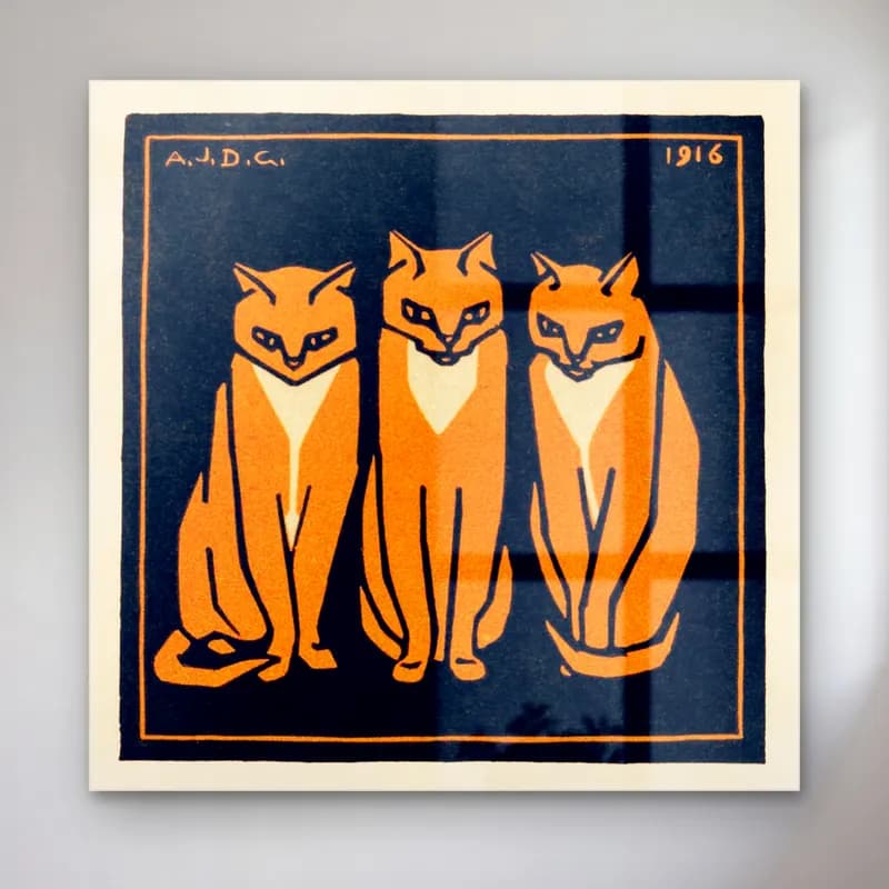 Vintage Kedi No. 18 cam tablo — Vintage Kedi No. 18 — vintage kedi