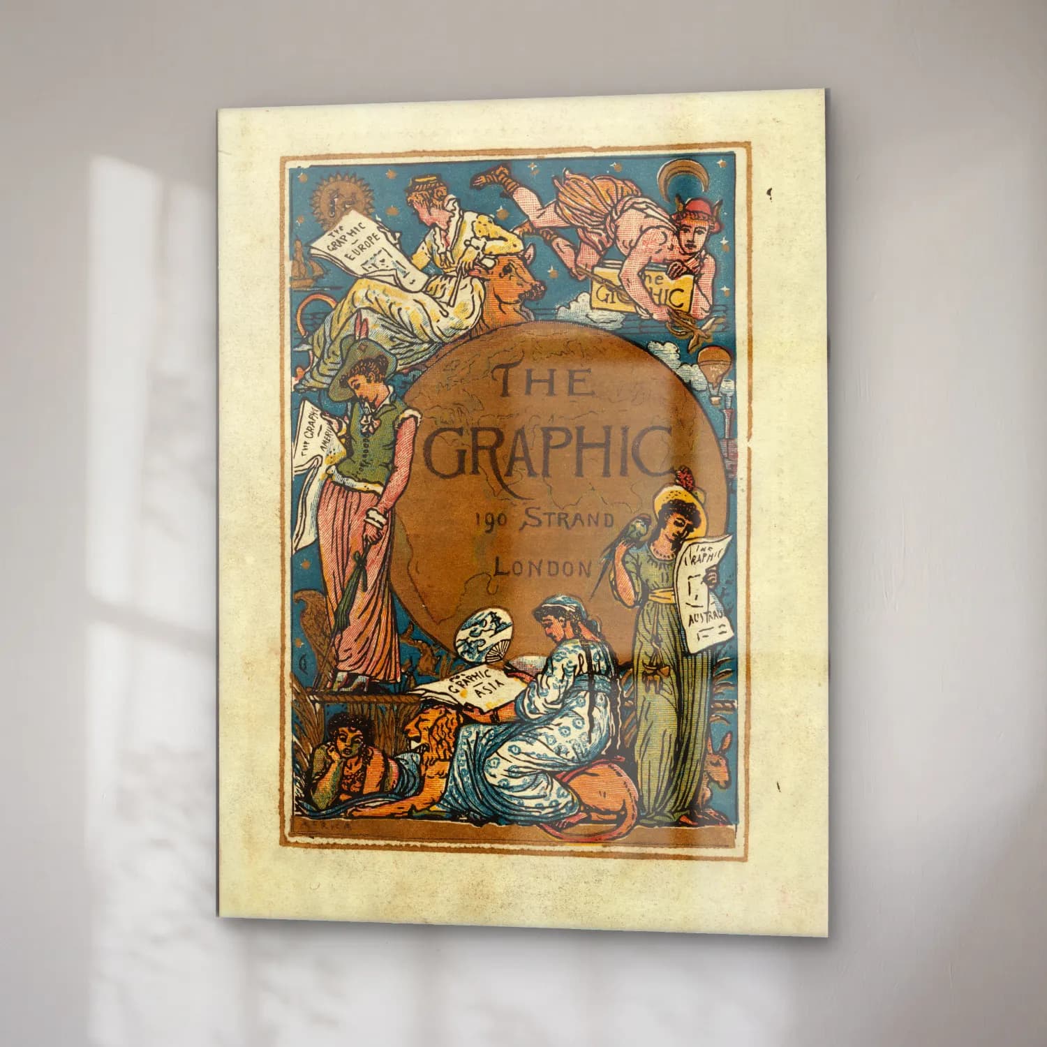 Vintage Kitap Okuyan Kadın No. 4 cam tablo — sağ açıdan görünüm
