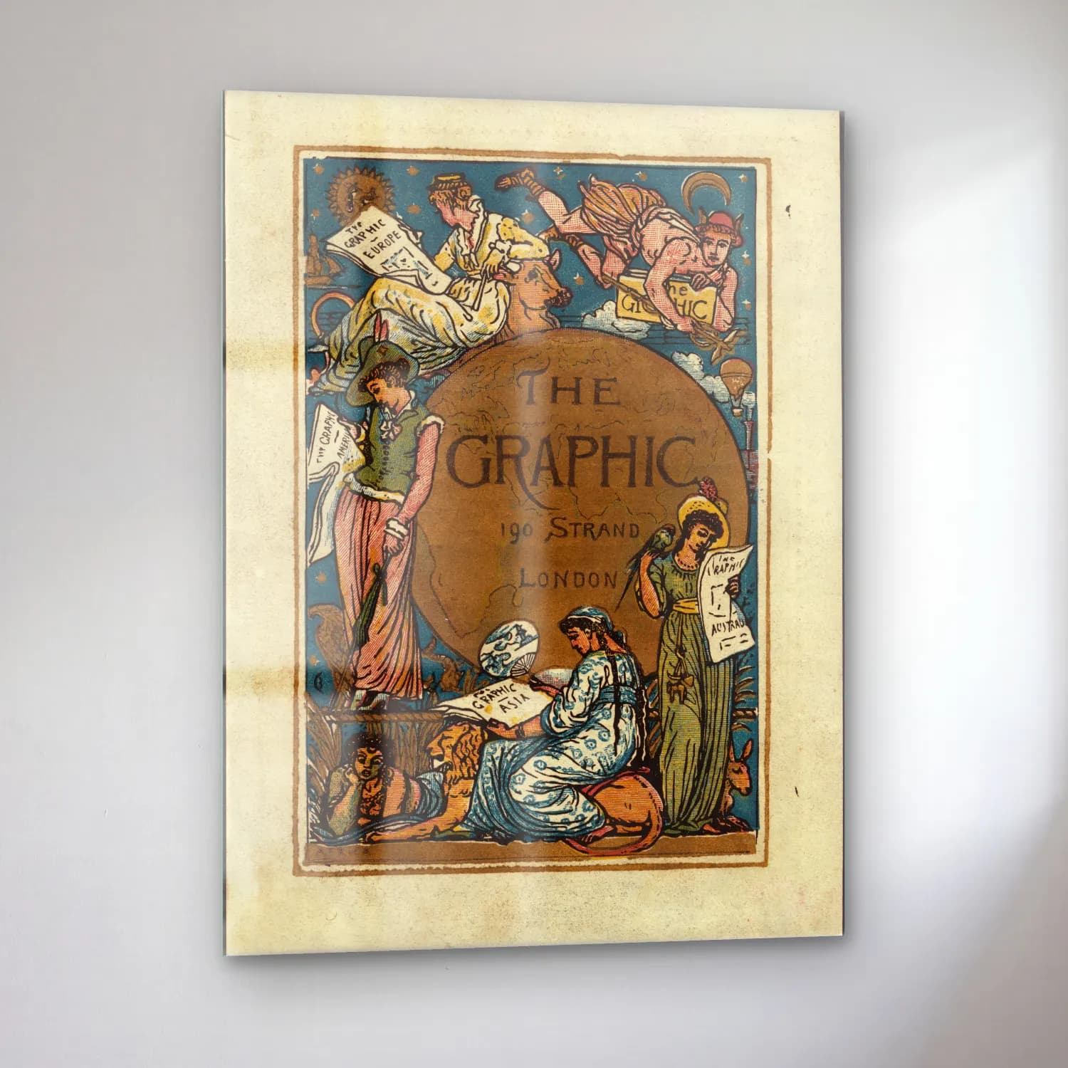 Vintage Kitap Okuyan Kadın No. 4 cam tablo — sol açıdan görünüm